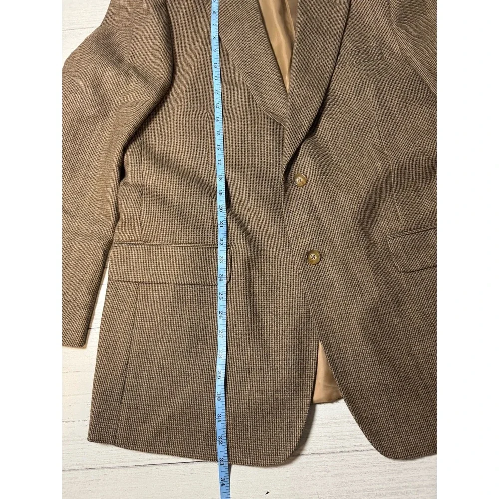 Saddlebred 100% Lambswool Blazer Sport Coat Jacket Houndstooth Academia Men‎ 46L